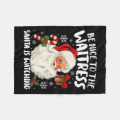 店員さんがお祭りを見ている様子を楽しもう フリースブランケット (正面(横))