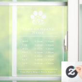 店舗の営業時間にぴったりなペットの足跡デザイン ウィンドウサイン (ホーム)