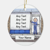 店舗の正面 – 男性 セラミックオーナメント (左)