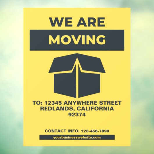 店舗の移転用にカスタマイズされたショップやレストランのフロント窓の装飾 ウィンドウサイン (シート3)