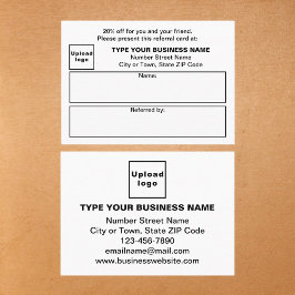 店舗または店舗のビジネス向けホワイトレファレンスカード 紹介カード