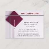 店舗グレー&ワインカラー卒業キャップ 名刺 (正面)