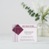 店舗グレー&ワインカラー卒業キャップ 名刺 (スタンド正面)