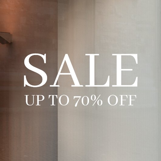 店舗セール | ビジネス エレガント ミニマル ホワイト ウィンドウサイン