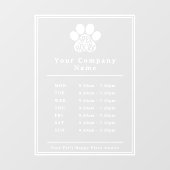 店舗フロント営業時間肉球印 ウィンドウサイン (シート)