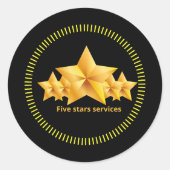 店舗プロモーションアクセサリー5つ星サービス ラウンドシール (正面)