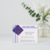 店舗マネージャー/小売業者/紫色の卒業上限 名刺 (スタンド正面)