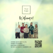 店舗ロゴ写真歓迎営業時間QRコード ウィンドウサイン (シート3)