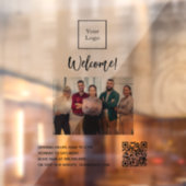 店舗ロゴ写真 ウェルカム オープニングアワー QRコード ウィンドウサイン (シート2)