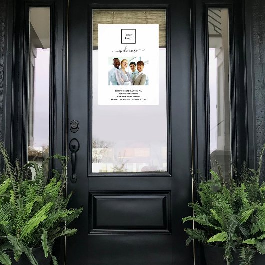 店舗ロゴ写真 ウェルカム オープンの時間 ポスター