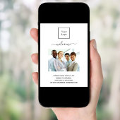 店舗ロゴ写真　営業時間歓迎 ポスター