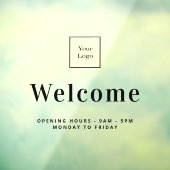 店舗ロゴ歓迎営業時間 ウィンドウサイン (シート3)