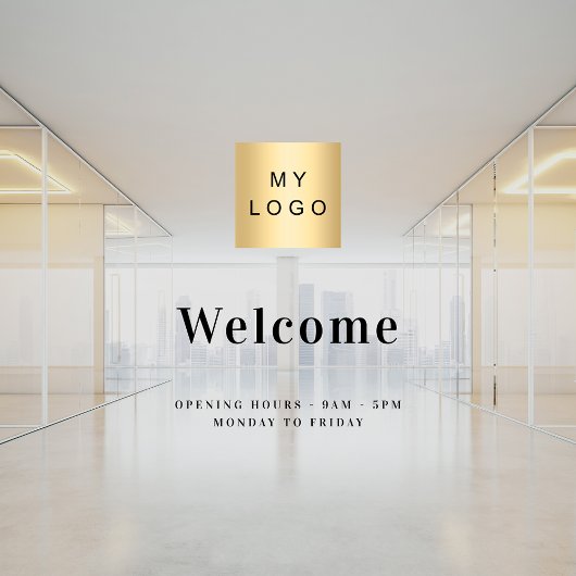 店舗ロゴ歓迎営業時間 ウィンドウサイン