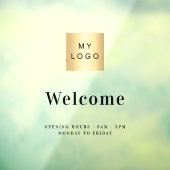 店舗ロゴ歓迎営業時間 ウィンドウサイン (シート3)