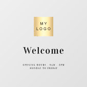 店舗ロゴ歓迎営業時間 ウィンドウサイン (シート)