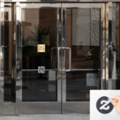 店舗ロゴ歓迎営業時間QRコード ウィンドウサイン (オフィスドア)