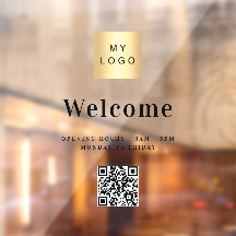 店舗ロゴ歓迎営業時間QRコード