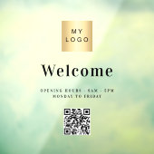 店舗ロゴ歓迎営業時間QRコード ウィンドウサイン (シート3)