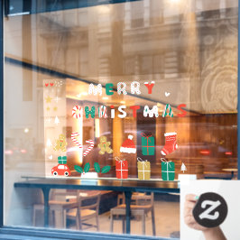 店舗前クリスマスステッカー01 ウィンドウサイン