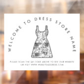 店舗名QRコード窓用シールへようこそ ウィンドウサイン (シート2)