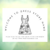 店舗名QRコード窓用シールへようこそ ウィンドウサイン (シート3)