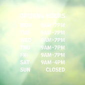 店舗営業時間カスタムウィンドウクリング ウィンドウサイン (シート3)