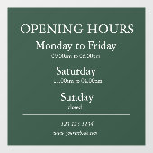 店舗営業時間サイン | 窓用フィルム ウィンドウサイン (シート)