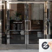 店舗営業時間ロゴここに コーポレートQRコード 会社 ウィンドウサイン (オフィスドア)