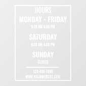 店舗営業時間 オープン クローズ カスタム ウィンドウサイン (シート)