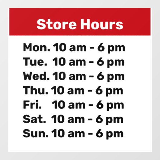 店舗時間ウィンドウの固定署名の予フレンドリー算 ウィンドウサイン (シート)