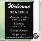 店舗歓迎と営業時間 ウェブサイト ウィンドウサイン (ホーム)