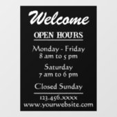 店舗歓迎と営業時間 ウェブサイト ウィンドウサイン (シート)