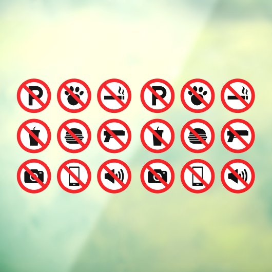 店舗禁止実用新案公用玄関ドアの収集 ウィンドウサイン (シート3)