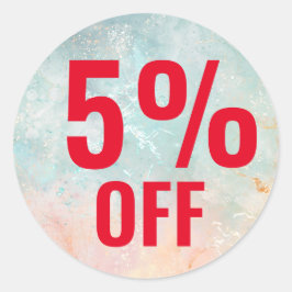 店舗販売プロモーションの5%オフ ラウンドシール