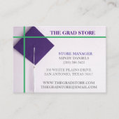 店舗販売店グリーン&パープル卒業キャップ 名刺 (正面)