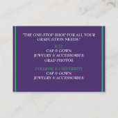 店舗販売店グリーン&パープル卒業キャップ 名刺 (裏面)