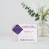店舗販売店グリーン&パープル卒業キャップ 名刺 (スタンド正面)