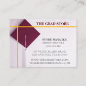 店舗販売店黄色&ワインカラー卒業キャップ 名刺 (正面)