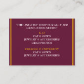 店舗販売店黄色&ワインカラー卒業キャップ 名刺 (裏面)