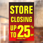 店舗閉店 最大25%オフ ビジネスをカスタマイズ ウィンドウサイン (シート2)
