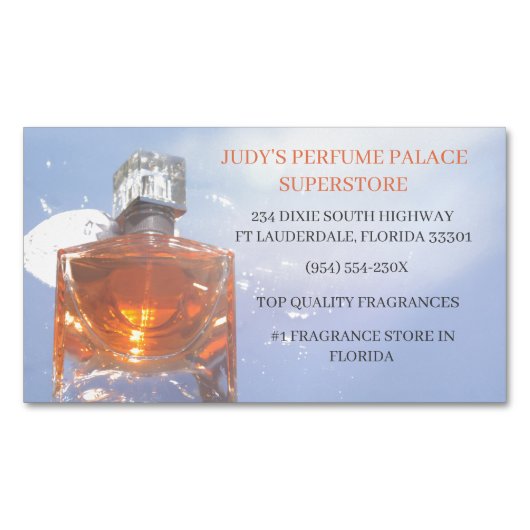 店舗/メーカー/デザイン香料ボトル マグネット名刺 (正面)