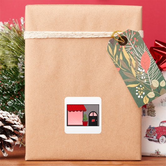 店頭オープンスクエアステッカー スクエアシール