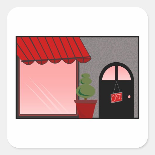 店頭オープンスクエアステッカー スクエアシール (正面)