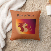 座っおもしろいている雄鶏 – 立ち上がり輝き クッション (ブランケット)