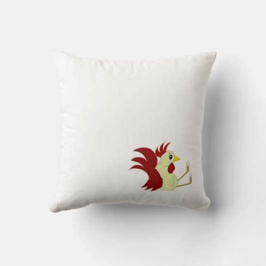 座っおもしろいている雄鶏 – 立ち上がり輝き クッション (裏面)