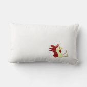 座っおもしろいている鶏が立ち上がり輝く ランバークッション (裏面)