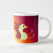 座っおもしろいている鶏 ジャンボコーヒーマグカップ (右)