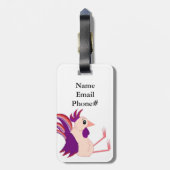 座っおもしろいている鶏 ラゲッジタグ (裏面縦)