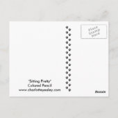 座っかわいらしたカリコキャットアートポストカード ポストカード (裏面)