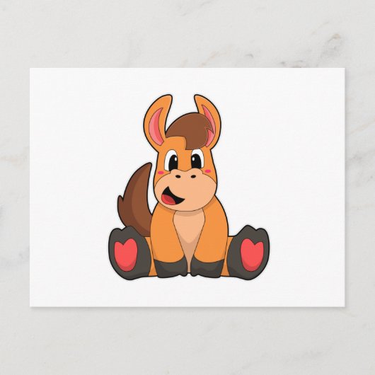 座ったままの馬 ポストカード (正面)